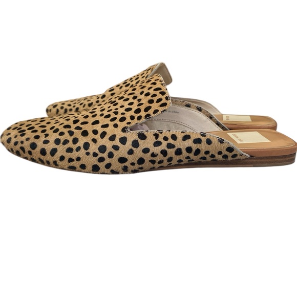 Dolce Vita Brie Leopard spotted animal hair leather slides Womem size 8 - Picture 3 of 5